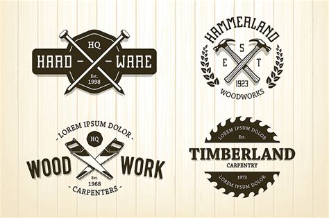 Vintage Carpentry Emblems 2104 Logos Design Bundles