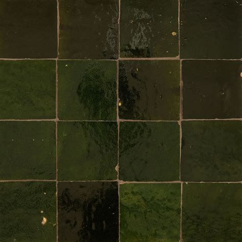 Forest Green 4x4 Zellige Tile Zellige Tile Green Flooring Tiles