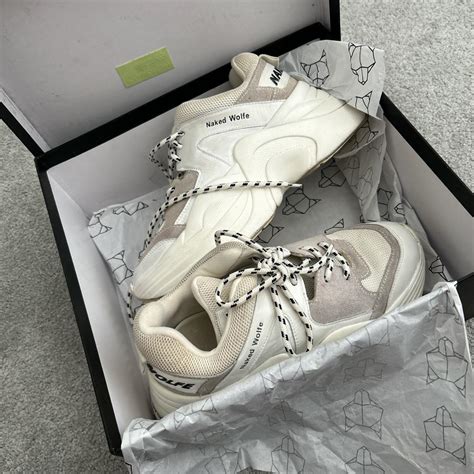 Naked Wolfe Track White Trainers Size 3 5 Used Depop