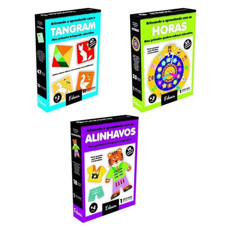 Kit 4 Jogos Alfabetização Ensinar Ler E Escrever Educativo em