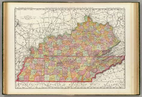 Rand Mcnally And Cos New Business Atlas Map Of Kentucky And Tennessee