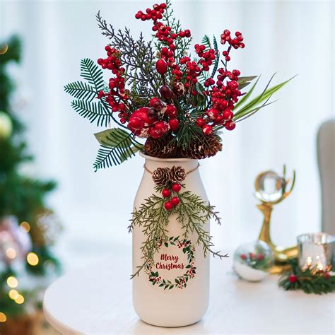 Amazon.com: Sziqiqi Christmas Vase for Table Centerpieces: 9in White