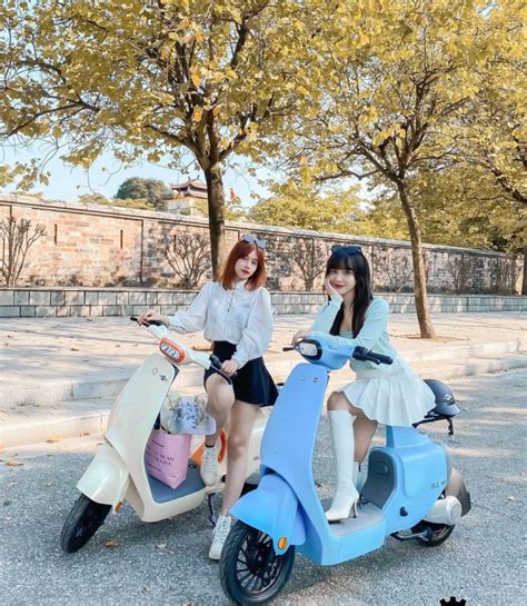 Xe Điện Hot Girl VC Màu Be Mờ