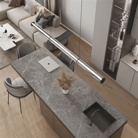 Дизайн інтер єру кухні вітальні NUDE Behance