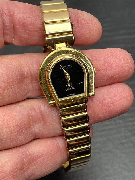 Vintage Gucci Wrist Watch For Women Horseshoe Rare Gold Plated Etsy