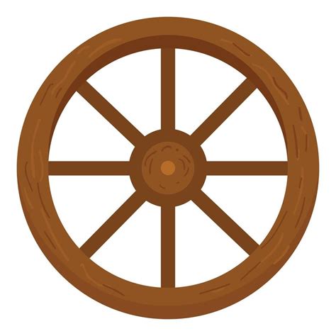 Vintage Wooden Wagon Wheel Isolated On White 45493965 Vector Art At