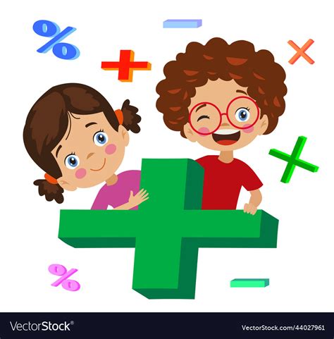 Mathematics Operation Symbols Addition Division Vector Image