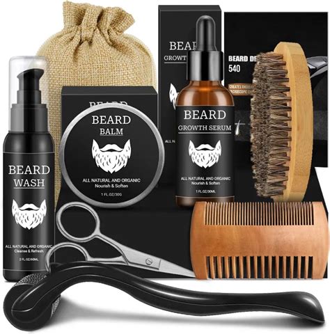 Beardcare Kit de croissance de barbe Soin de la barbe Peigne à