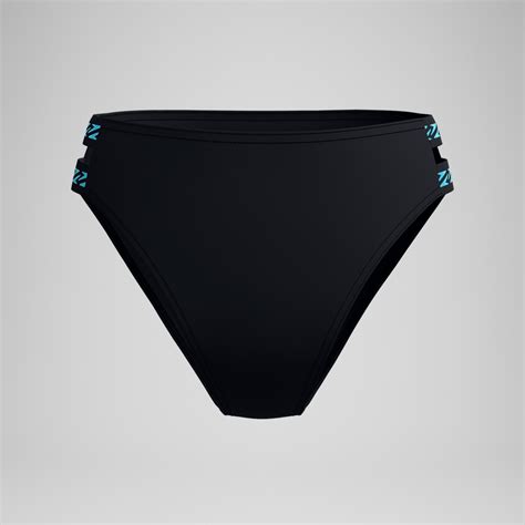 Women S FLU3NTE Logo Elastic Hi Waist Bikini Bottom Black Speedo UK
