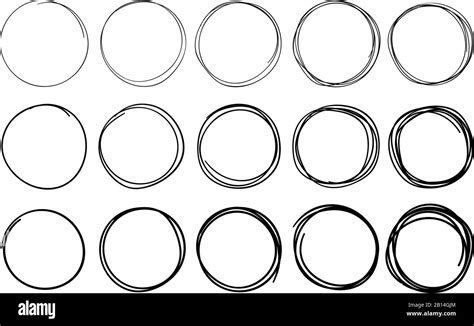 Sketch Circles Circular Doodle Frame Hand Drawn Pen Stroke Circle And