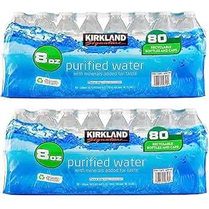 Amazon Kirkland Signature Agua Potable Purificada 8 Onzas 80