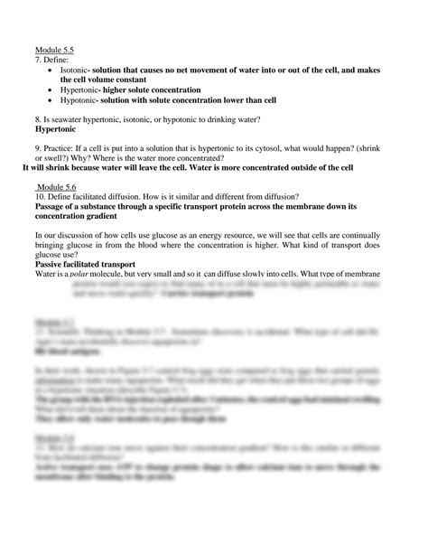 Solution Lesson Grqs Membrane Structure And Function Studypool