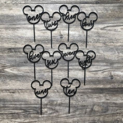 Mickey Mouse Head Cake Topper Numbers Disney Cake Topper Birthday