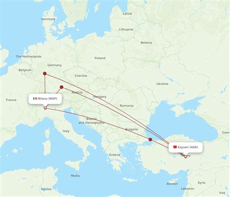 All Flight Routes From Milan To Kayseri MXP To ASR Flight Routes