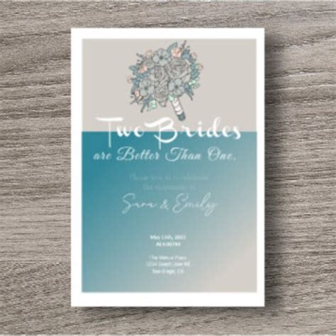Editable Couple Wedding Invitation Same Sex Lesbian Lgbtq Etsy