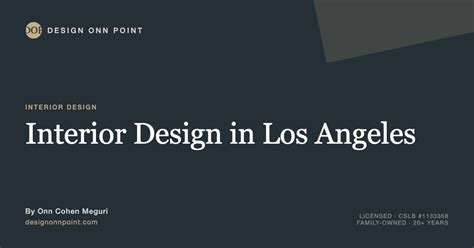 interior design  los angeles design onn point
