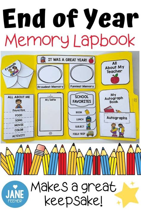 An End Of Year Memory Lapbook With Pencils