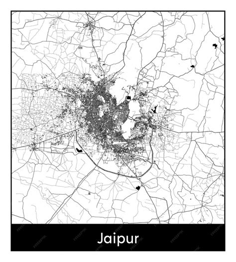 Mapa Mínimo De La Ciudad De Jaipur India Asia Vector Premium