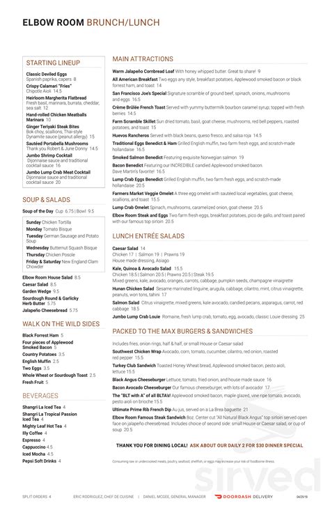 Elbow Room Fresno Menu - bestroom.one