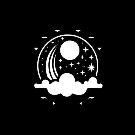 Celestial, Black and White Vector illustration 24564463 Vector Art at ...