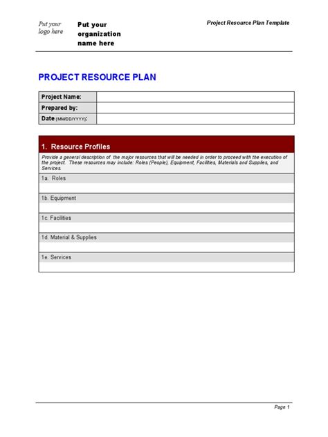 Resource Plan Template | PDF | Business | Business Process