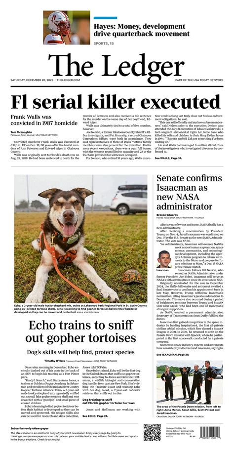 The Ledger Front Page