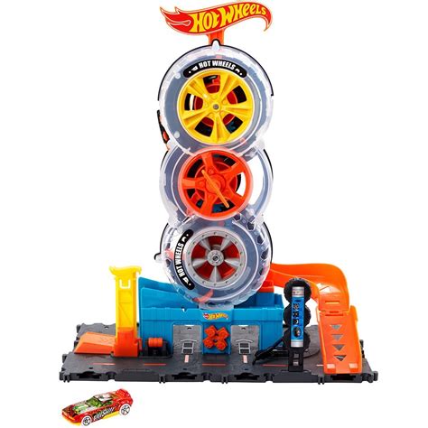 Hot Wheels City Super Twist Tire Shop Playset