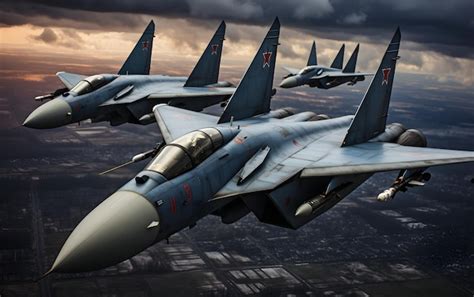 Premium AI Image | military fighter jets at high speed