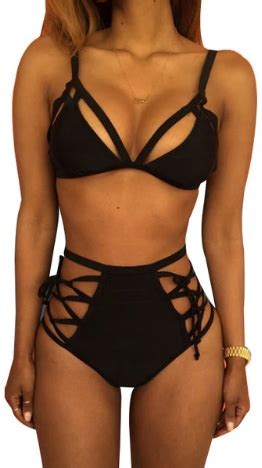 STROJ KAPIELOWY BIKINI WYSOKI STAN WIĄZANIA PASKI 7848511962 oficjalne archiwum Allegro