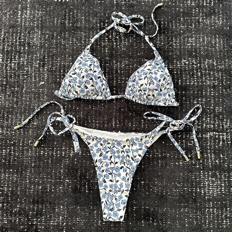 Monday Swimwear Floral Bikini Great Condition Depop