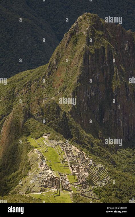 Ruins Of Lost Incan City Machu Picchu And Wayna Picchu Near Cusco In