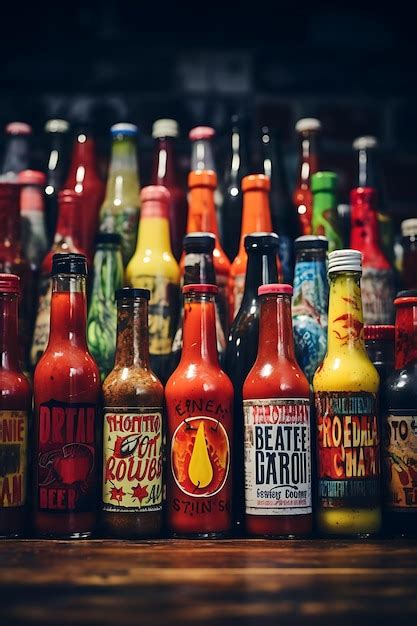 Premium AI Image Packaging Photoshoot Of A Collection Of Hot Sauce