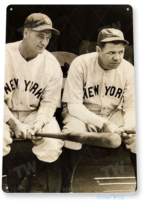Babe Ruth Lou Gehrig Sign A228 TinWorld Sports Signs Tinsign
