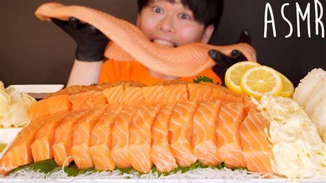 Asmr Giant Salmon Eating Sounds Cooking Mukbang