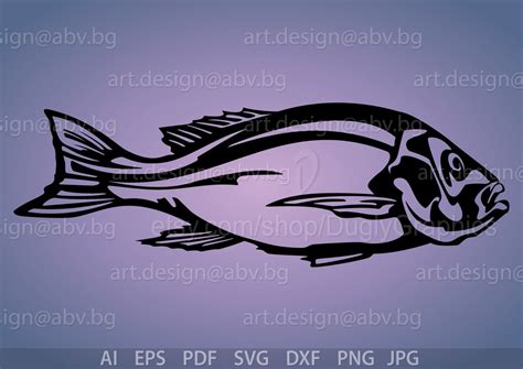 Vector Red Shapper Fish Ai Eps Pdf Png Svg Dxf  Stylized Graphical