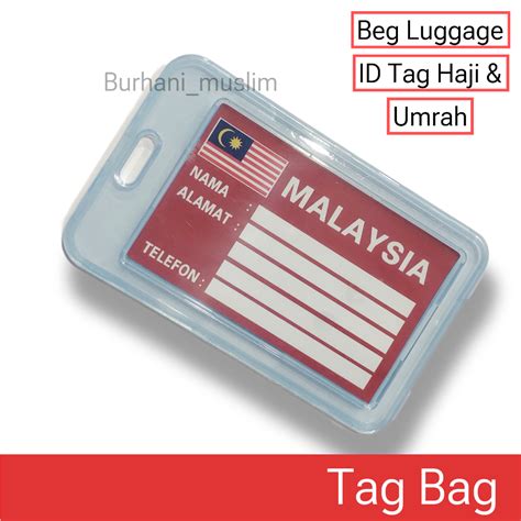 Tag Bag Beg Luggage ID Tag Haji Umrah Travel Tahan Lasak TAG NAMA BEG