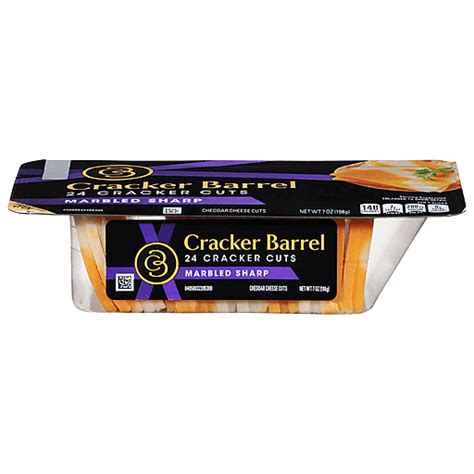 Cracker Barrel Cheddar Cheese Cuts Marbled Sharp 24 Ea String Curds