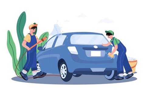 Lavado De Autos En Bikini Mujer Joven En Traje De Baño Lavado De