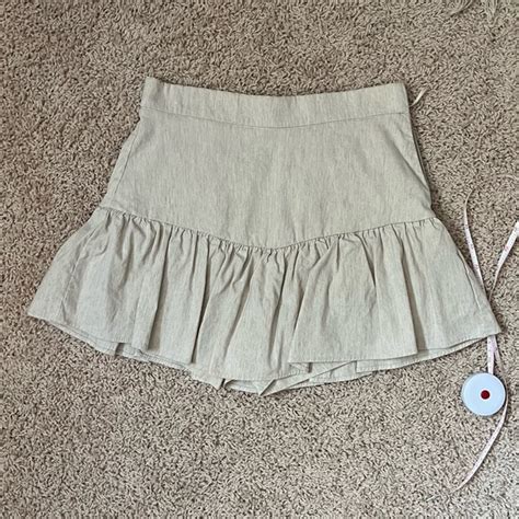 Zara Skirts Zara Skort Tan Nude Ruffle Poshmark