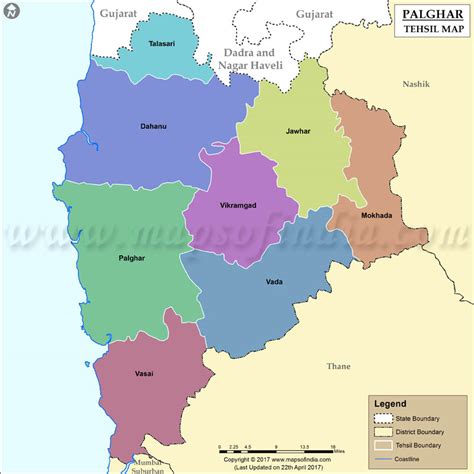 Palghar Tehsil Map Talukas In Palghar