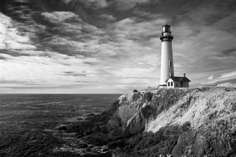 Lighthouse Coast Black And White Wallpapers - Wallpaper Cave