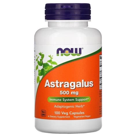 Купить Astragalus 500 мг (Корень астрагала) 100 растительных капсул NOW ...