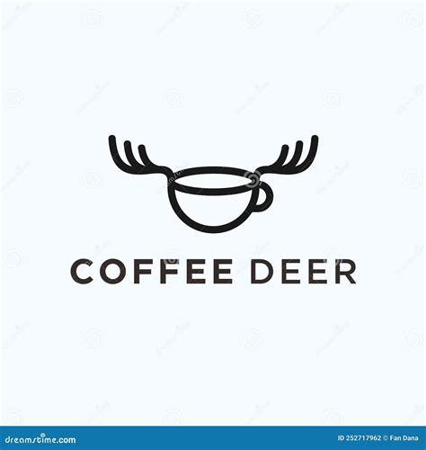 Coffee Deer Logo Design Vector Illustration Stock Illustration