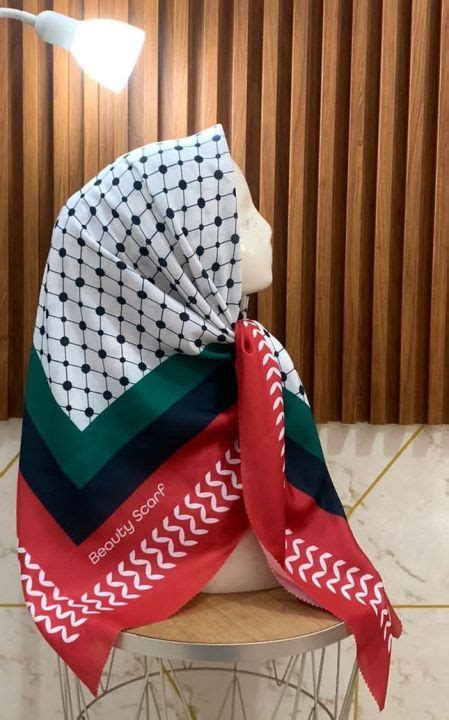 Hijab Segi Empat Voal Motif Premium Segi Empat Palestine Hijab