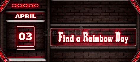 03 April Find A Rainbow Day Neon Text Effect On Bricks Background