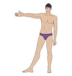 Naked Standing Man Royalty Free Vector Image VectorStock