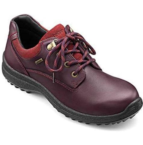 Hotter Ramble Extra Wide Gtx Aubergine Cherryberry Nubuck Waterproof Shoes Official Stockist