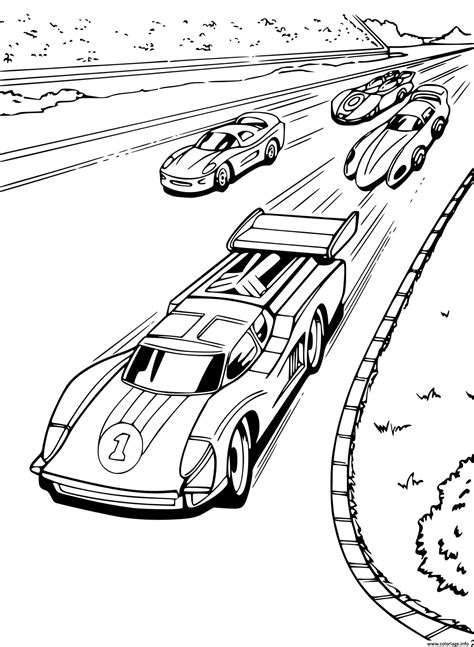 Coloriage Hot Wheel Voiture Competition Dessin Hot Wheels à imprimer