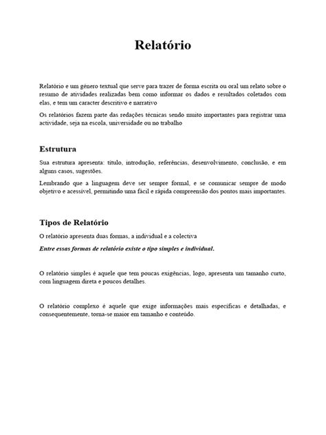 O Que É O Relatório