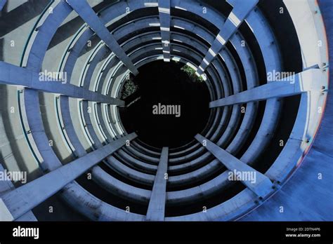 closeup   circular ramp  carparking stock photo alamy